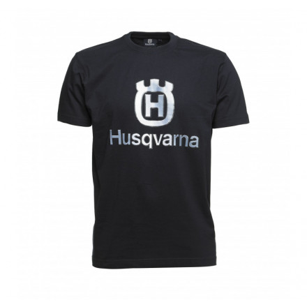 T-shirt com logo de cor metálica